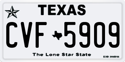TX license plate CVF5909