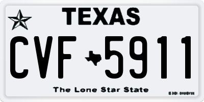 TX license plate CVF5911