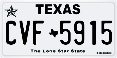 TX license plate CVF5915