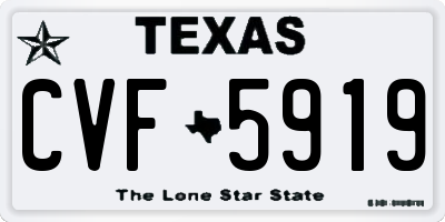 TX license plate CVF5919