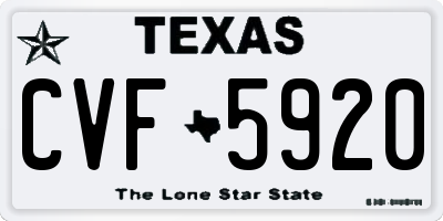 TX license plate CVF5920