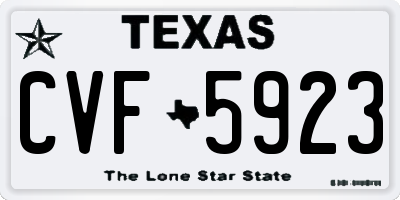 TX license plate CVF5923