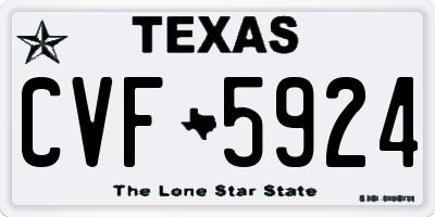 TX license plate CVF5924