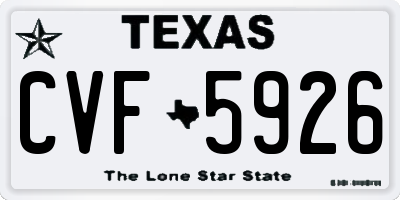 TX license plate CVF5926