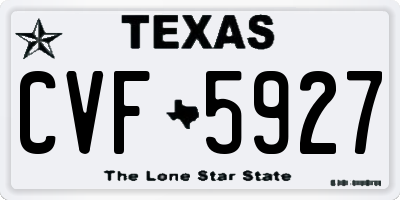 TX license plate CVF5927