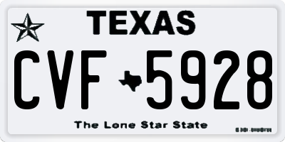 TX license plate CVF5928