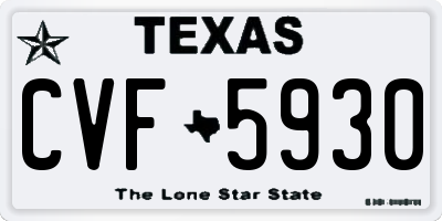 TX license plate CVF5930