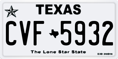 TX license plate CVF5932