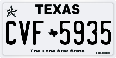 TX license plate CVF5935