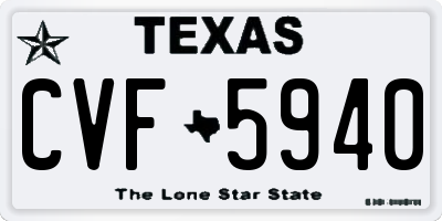 TX license plate CVF5940