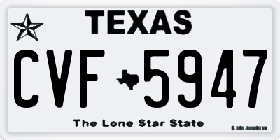 TX license plate CVF5947
