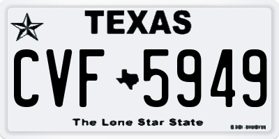 TX license plate CVF5949