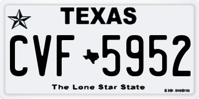 TX license plate CVF5952
