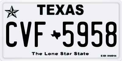 TX license plate CVF5958
