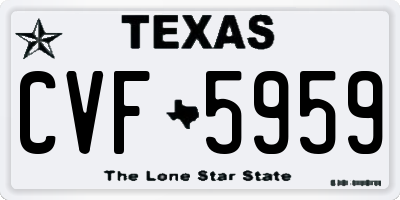 TX license plate CVF5959