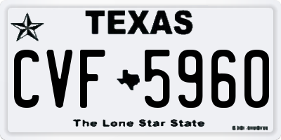 TX license plate CVF5960