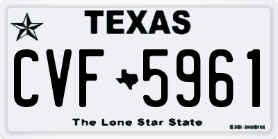 TX license plate CVF5961
