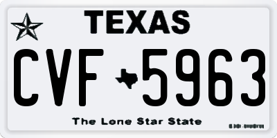 TX license plate CVF5963