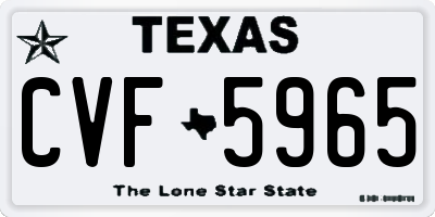 TX license plate CVF5965