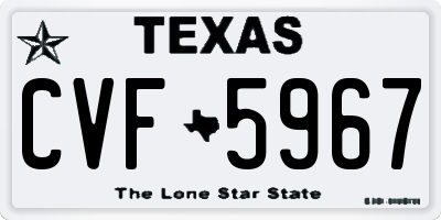 TX license plate CVF5967