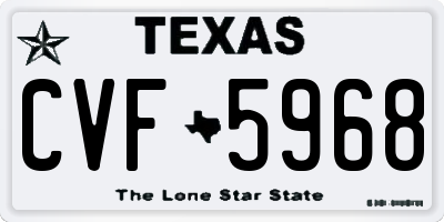 TX license plate CVF5968