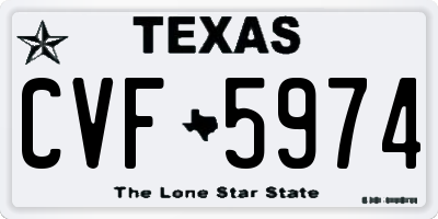TX license plate CVF5974