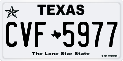 TX license plate CVF5977