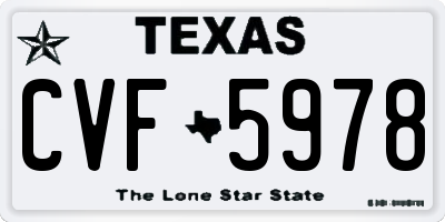 TX license plate CVF5978