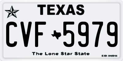 TX license plate CVF5979