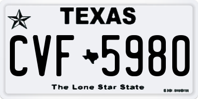 TX license plate CVF5980