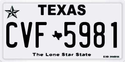 TX license plate CVF5981