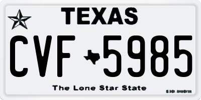 TX license plate CVF5985