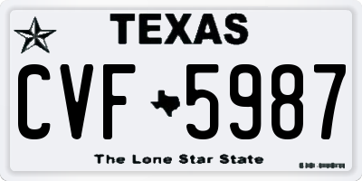 TX license plate CVF5987