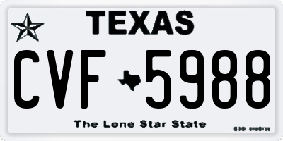 TX license plate CVF5988