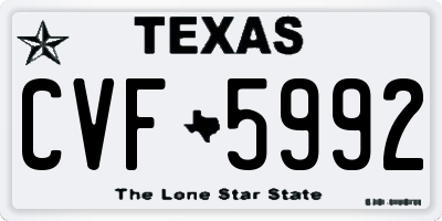 TX license plate CVF5992