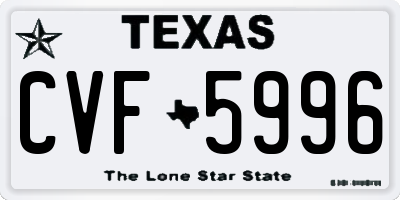 TX license plate CVF5996