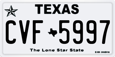 TX license plate CVF5997