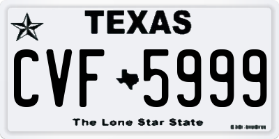 TX license plate CVF5999