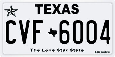 TX license plate CVF6004
