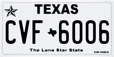 TX license plate CVF6006