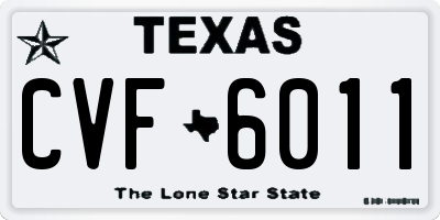 TX license plate CVF6011