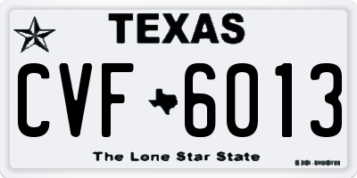 TX license plate CVF6013