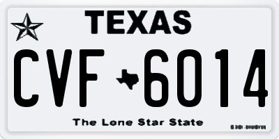 TX license plate CVF6014