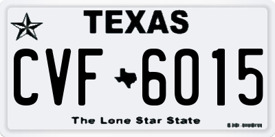TX license plate CVF6015