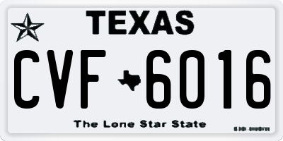 TX license plate CVF6016