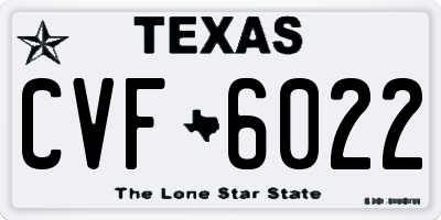 TX license plate CVF6022