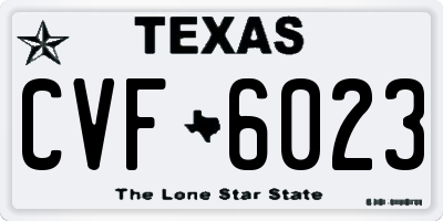 TX license plate CVF6023