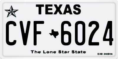 TX license plate CVF6024