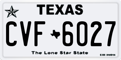 TX license plate CVF6027