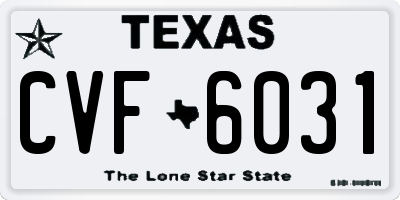 TX license plate CVF6031